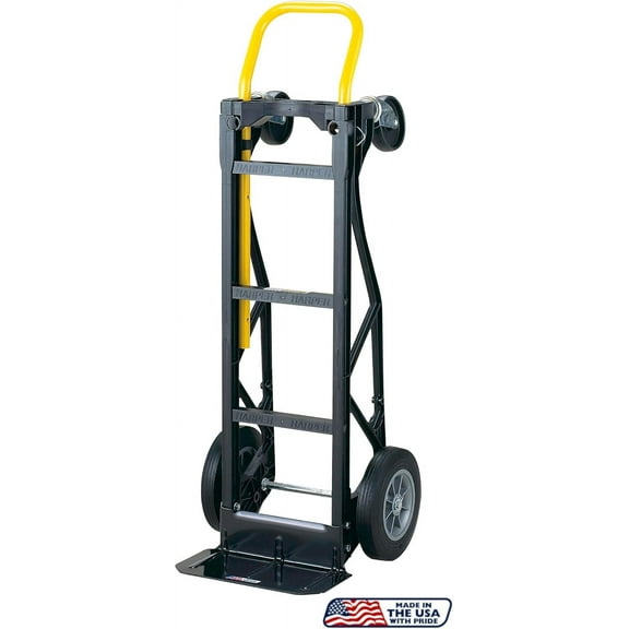 Harper Trucks 600lb/700lb Capacity Nylon Frame Convertible Hand Truck with 10" Solid Rubber Wheels - Assembly Required