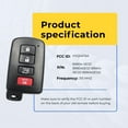 thumbnail image 5 of Replcament Smart Key Fob for Toyota Highlander 2015 FCC HYQ14FBA Part Number 89904-0E121 899040E121 89904-0E120 899040E120, 5 of 8