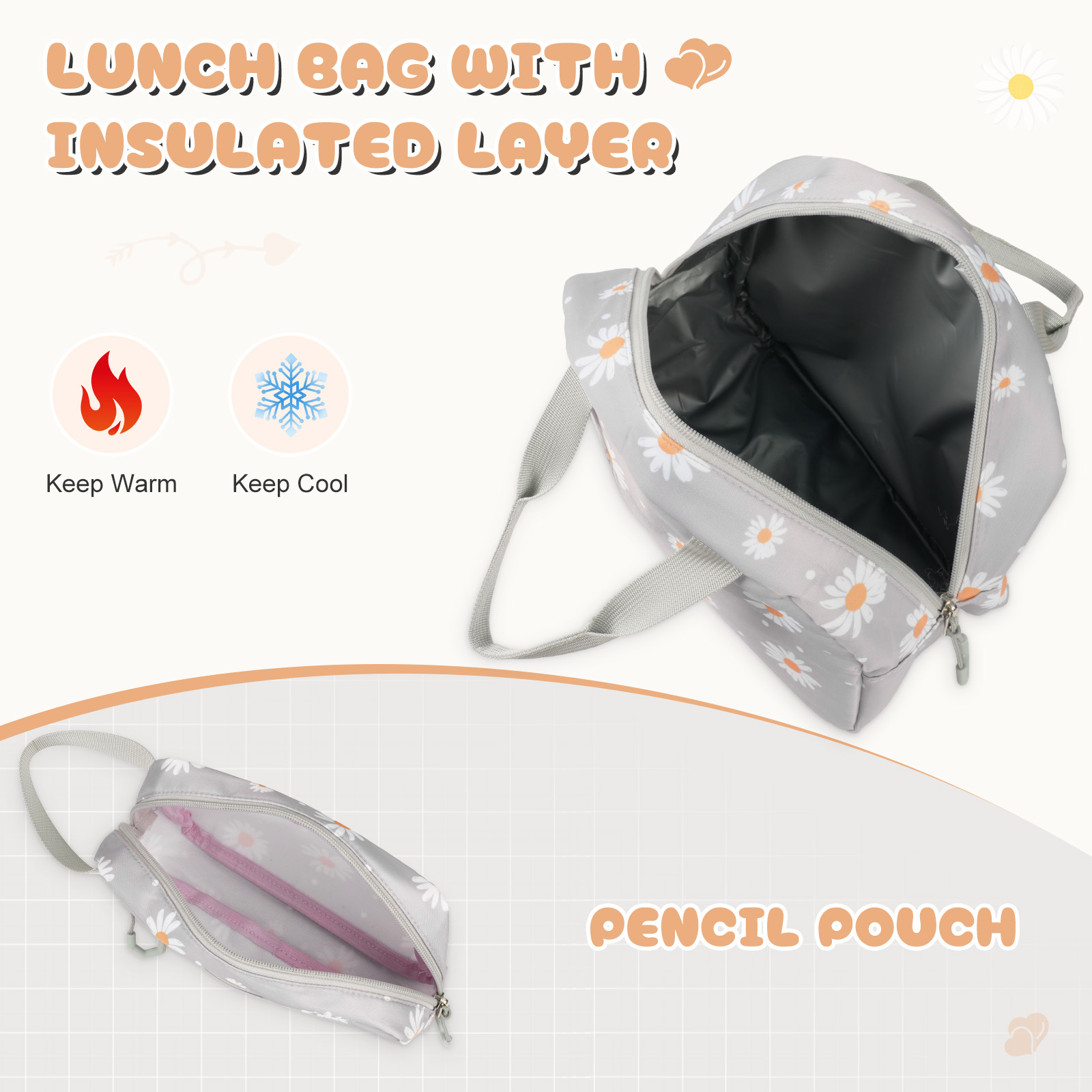 Set de mochila escolar linda DAKIMOE resistente al agua y duradera, 3 en 1, para viaje y uso diario 5