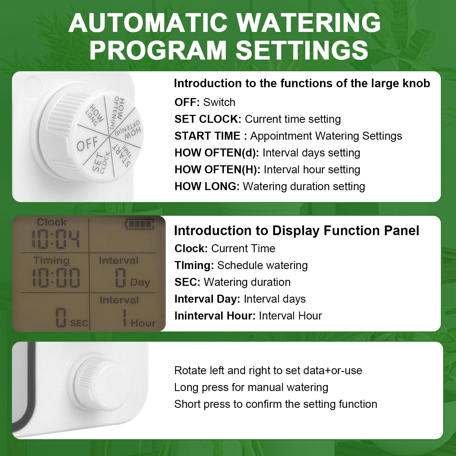 Eurhowing Automatic Drip Irrigation Kit for Potted Plants, 30-Day Adjustable Watering System with Digital Timer, DIY Indoor Plant Waterer for 20 Pots