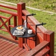thumbnail image 4 of Indoor and Outdoor Rattan Decorative Plastic Foldable Balcony Table, Black, 4 of 8