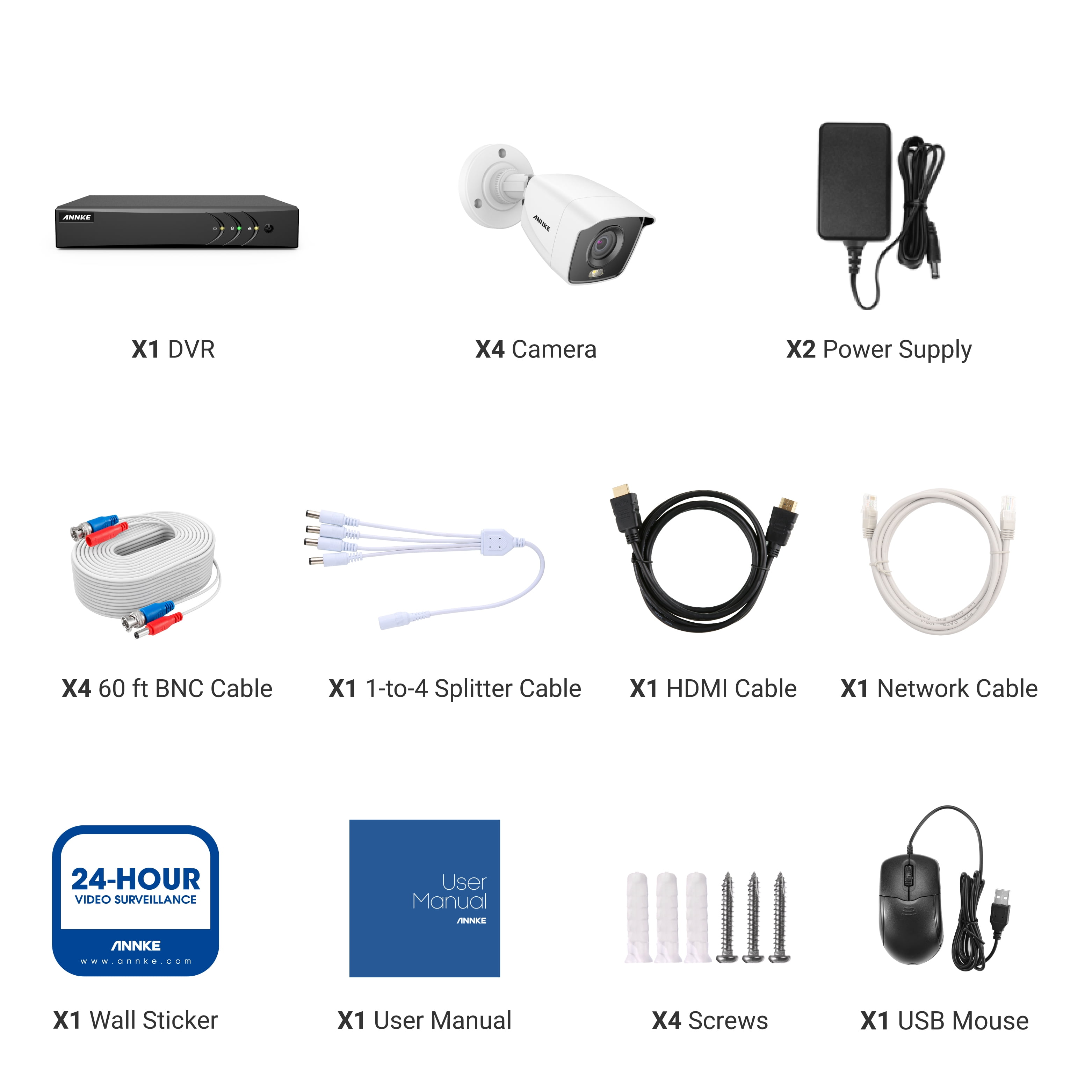 ANNKE 8CH 1080p Full Color Night Vision Outdoor/Indoor Wired CCTV Security Camera System for Home/Business