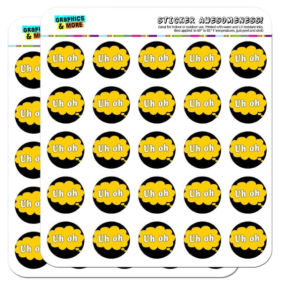 Dreaming of Uh Oh Yellow 1" Scrapbooking Crafting Stickers