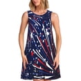 thumbnail image 1 of Fotbe Red White Blue Fireworks 1 Vestido de Verano sin Mangas para Mujer – Vestido Midi Línea A, Estilo Camiseta Floral, Vestido Playero Casual y Fluido, 1 of 7