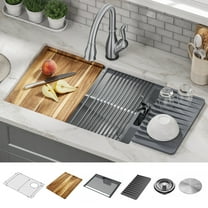 DELTA Lorelai 27 Workstation Kitchen Sink Undermount 16 Gauge Stainless Steel Single Bowl with WorkFlow Ledge and Accessories