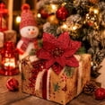thumbnail image 5 of Burgundy Christmas Poinsettia Artificial Flowers, Shining Glitter Artificial Flower for Xmas Tree, 3.54" Poinsettia Glitter Ornament, Xmas Tree Decoration, Christmas Tree Hanging Flower, Party Decor, 5 of 5
