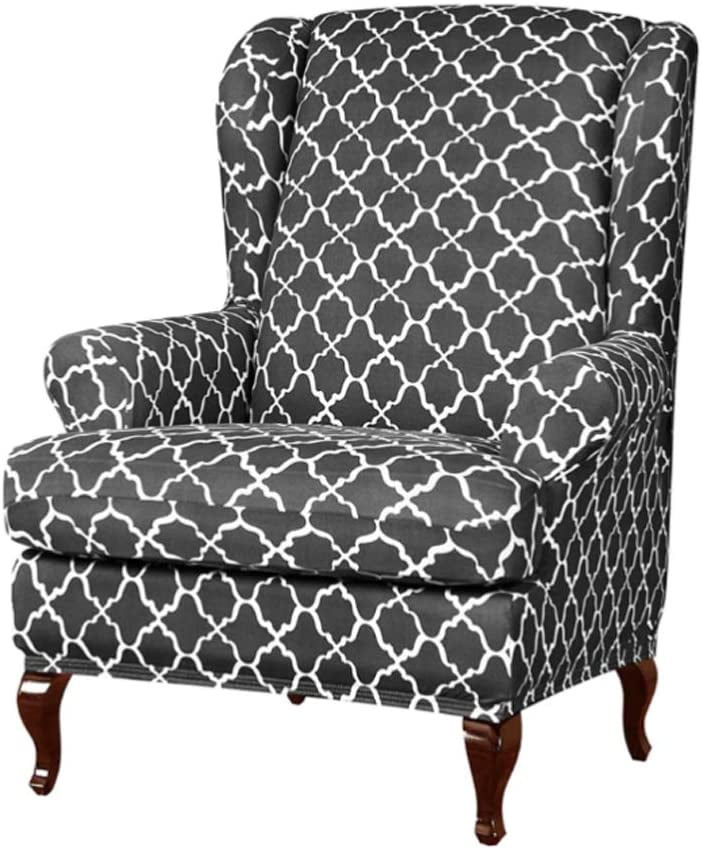 2 Piece Wingback Chair Slipcover Stretchy Wingback Armchair Covers