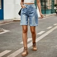 thumbnail image 6 of Youmylove Womens Jeans Shorts Straight Leg Shorts Vintage Rolled Up Denim Shorts Casual Comfort Trend Fashion Denim Shorts Trendy Jorts Streetwear, 6 of 9