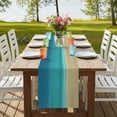 thumbnail image 4 of Table Runners 72 Inches Long Dress Scarves, Teal Blue Ombre Farmhouse Kitchen/Dining Table Runner, Coffee Tablerunners, Modern Abstract Gradient Art 16x72 Inch, 4 of 9