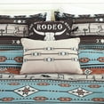 thumbnail image 5 of Chezmoi Collection Boone 7-Piece Southwestern Cowboys Rodeo Comforter Set, Multicolor Blue Brown Beige Clay Printed Washed Microfiber Bedding, Queen, 5 of 9