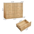thumbnail image 4 of YOCWO Unique Fluted 8 Drawer Dresser, Mid Century Double Storage Dresser Chest of Drawer for Bedroom, Natural, 4 of 7