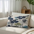 thumbnail image 3 of Navy Blue Green Floral King Size Pillow Cover, Pillowcase Protectors with Zipper, Breathable Decorative Throw Pillow Case Cover, Vintage Botanical Leaves Pillow Shams for Couch Sofa 20x36Inch, 3 of 8