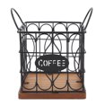 thumbnail image 2 of Storage Coffee Pod Holder Organizer Large Capacity Metal Storage Basket with Wooden Base for Kitchen Countertop Office Coffee Bar, 2 of 7