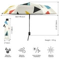 thumbnail image 3 of FORMRS Travel Umbrella Folding Auto Open Close Windproof Rain UV Protection, Beige Triangles, 3 of 8
