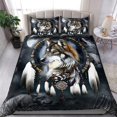 thumbnail image 2 of Juego de cama con estampado 3D de lobo nativo americano, 2 of 4