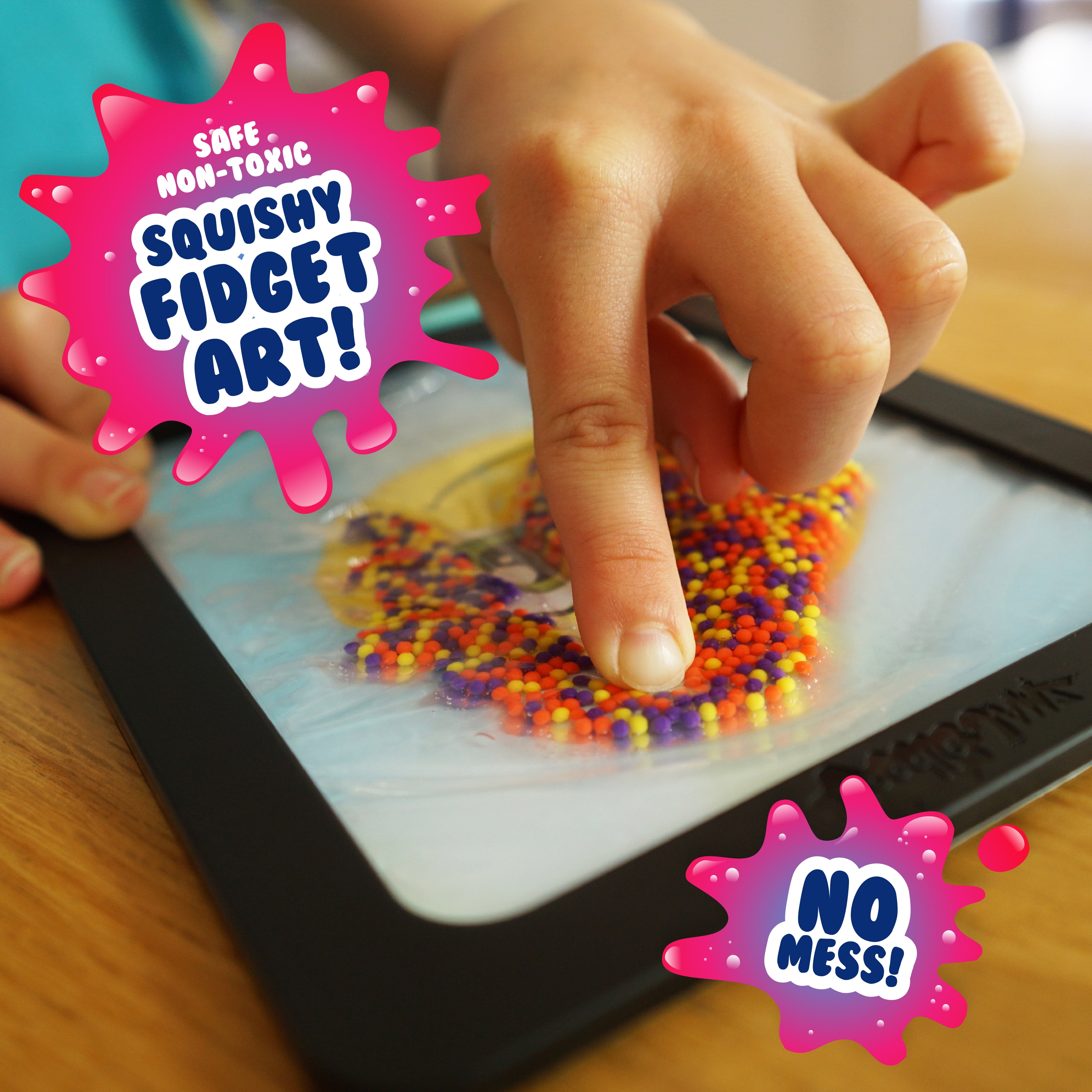 Doodle Jamz Jellypics, for Unisex Child Ages 3+, Sensory Drawing Pad with Plastic Multi-color Beads