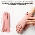 thumbnail image 4 of Guantes gruesos Qarigey de Cachemira para mujer con pantalla táctil nudo de lazo dedos completos otoño invierno, 4 of 6