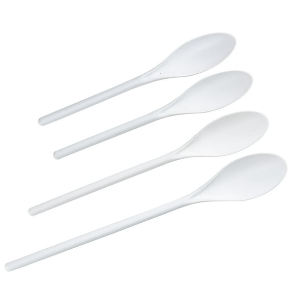 Chef Craft Select Plastic Poly Spoon Set, 10-14.5 inch 4 Piece Set, White