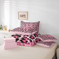 thumbnail image 5 of Manfei Ribbon Monogrammed B Twin Bedding Sets 7-Piece for Girl, Kawaii Princess Style Bedding Comforter Set, Chic Pink Cheetah Print Reversible Sheet Sets, Super Cozy Room Decor, 5 of 7
