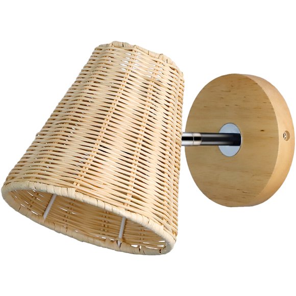 Aplique de pared de ratán para dormitorio, lámpara de noche para el hogar, hotel