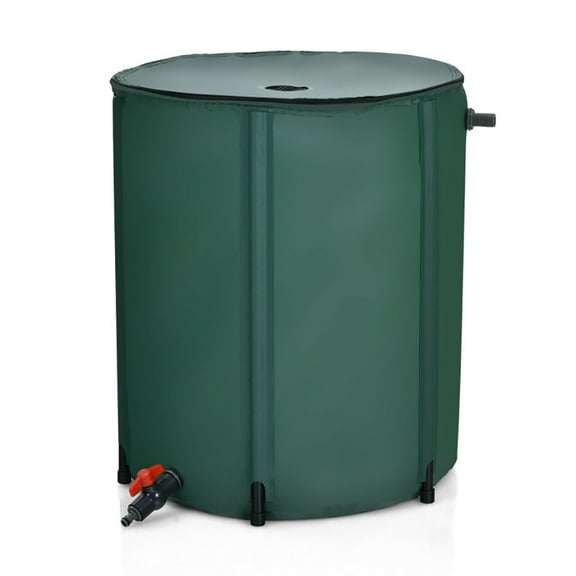Topcobe 53 Gallon Portable Collapsible Rain Barrel Water Collector, Portable Rain Collection System