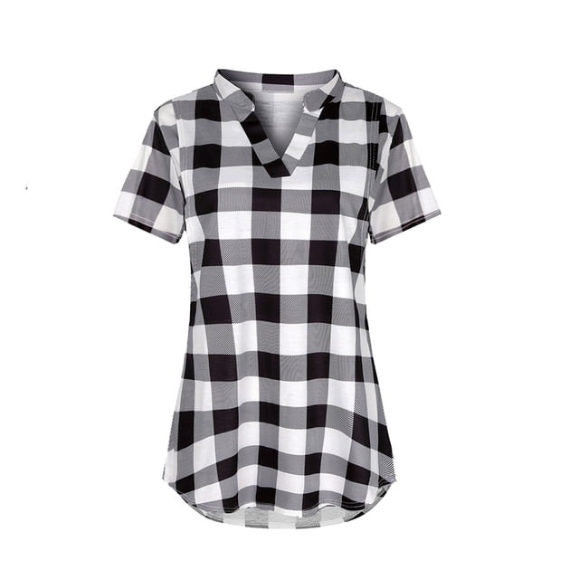 TopLLC Mode Femmes Manches Courtes Été Uni Col Rond Décontracté Hauts Bouton Blouses Régulières Hauts Blouse Femmes Enceintes