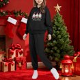 thumbnail image 5 of Piuwrlz Kids Sweatsuits Sets 2pcs Girls Jogger Set Pocket Christmas Round Neck Sweats and Sweatpants Black Size 9 Years, 5 of 9