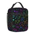 thumbnail image 4 of YFYANG Reusable Adult / Children Portable Lunch Bag, Colorful Love Pattern Hands-Free Buckle Handle Insulation / Cold Bag for School, Work, Picnics, Travel, 4 of 6