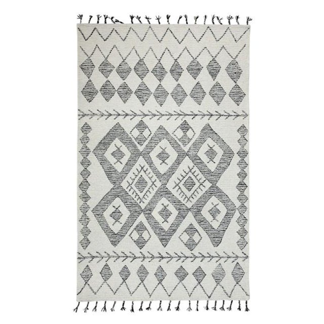 Dynamic Rugs CB354873190 3 x 5 ft. Casablanca 4873 Rectangle Contemporary Area Rug - 190 Ivory & Black