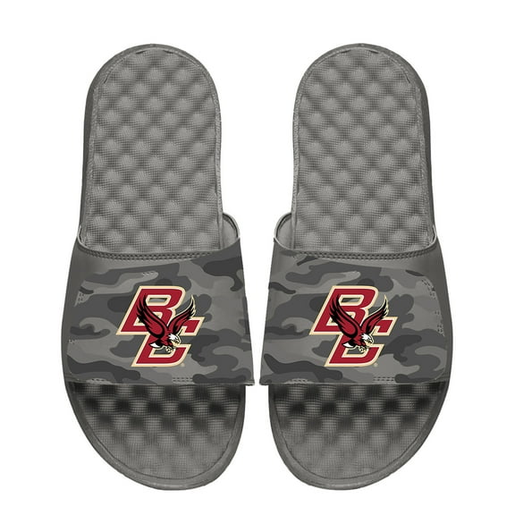 Men's ISlide Gray Boston College Eagles Camo Slide Sandals