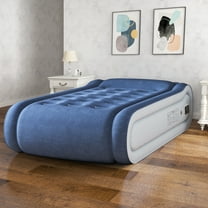 Dextrus Twin Air Mattress,Luxurious Velvet Surface, Unsurpassed Body Support, Ergonomic Design with Integrated Pillow, Emergency Repair Kit, and Rapid Inflation/Deflation