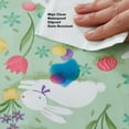 thumbnail image 6 of Newbridge Easter Green Cotton Tail Bunny Vinyl Flannel Backed Spring Tablecloth, 60 x 84 inch Oval, 6 of 6