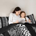 thumbnail image 5 of Homewish Fashion Cheetah Print Queen Comforter Set, Wildlife Leopard Lover Bedding Sets, Modern Art Grey Polkadots Reversible Bedding Comforter Set, Super Cozy Room Decor, 3-Piece, 5 of 8