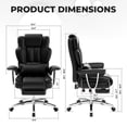 thumbnail image 3 of Silla de oficina, Silla de oficina ejecutiva grande y alta con reposapiés, Silla de computadora de cuero, Silla reclinable ergonómica, 3 of 5