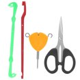 thumbnail image 1 of Kit de herramientas para aparejos de pesca, extractor múltiple, probador de anzuelos, tijeras, aparejos de pesca de carpa, extractor de cebo naranja, Juego de 4 Uds., 1 of 5