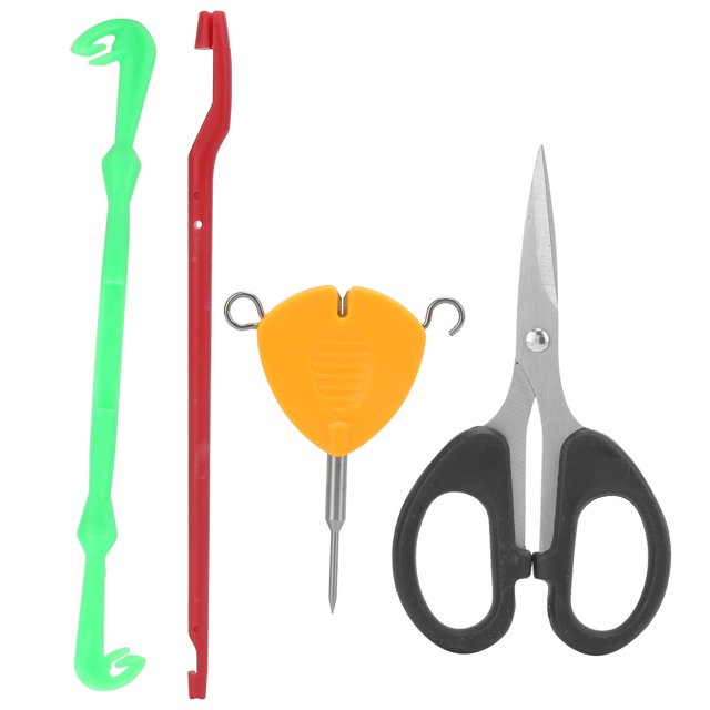 Kit de herramientas para aparejos de pesca, extractor múltiple, probador de anzuelos, tijeras, aparejos de pesca de carpa, extractor de cebo naranja, Juego de 4 Uds.