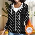 thumbnail image 3 of Trikvn Women's Polka Dot Zip Up Hoodies Long Sleeve Lightweight Sweatshirts Classic Printed Full Zip Jacket with Pockets and Drawstring Casual Outerwear for Fall Fashion, 3 of 7
