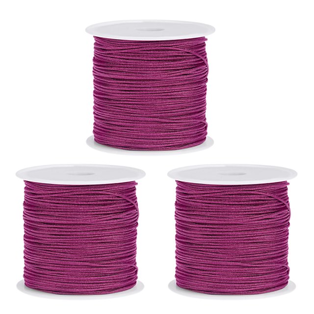 Nylon Cuerda Bricolaje Fabricación Satén Cuerda Artesanía Alambre con Plástico Carrete 147 Pies, Judias Pasta, 3uds