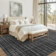 thumbnail image 4 of Geetinfly 9*12FT Area Rugs 1200Gsm 100% Polyester Rug 350Gsm Velvet Weight Pearl Velvet Washed Back Folding Imitation Print Carpet - Modern - Cross Black tone, 4 of 8