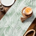 thumbnail image 3 of Sage Green Palm Leaves Table Runner 72 Inches, Summer Tropical Botanical Coastal Bed Runner Dresser Scarves Tabletop for Indoor Outdoor Parties/Ceremony/Banquet, 13" x 72", 3 of 9