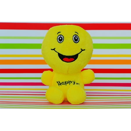 Canvas Print Funny Emotion Smiley Emoticon Yellow Laugh Green Stretched Canvas 10 x