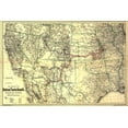 thumbnail image 1 of 24"x36" Gallery Poster, Map of Atchison, Topeka and Santa Fe Railroad 1883, 1 of 1