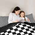 thumbnail image 4 of Manfei Black White Checkered Twin Bedding Sets 7-Piece, Modern Buffalo Plaid Bedding Comforter Set, Abstract Geometric Reversible Sheet Sets, Ultra Soft Home Decor, 4 of 7