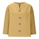 thumbnail image 4 of Vestidos Casuales Para Mujer, Blusas De Mujer De Moda Blusa holgada de lino con cuello en V, manga tres cuartos y botones decorativos para mujer., 4 of 6