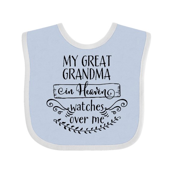 Inktastic My Great Grandma in Heaven Watches over Me Boys or Girls Baby Bib