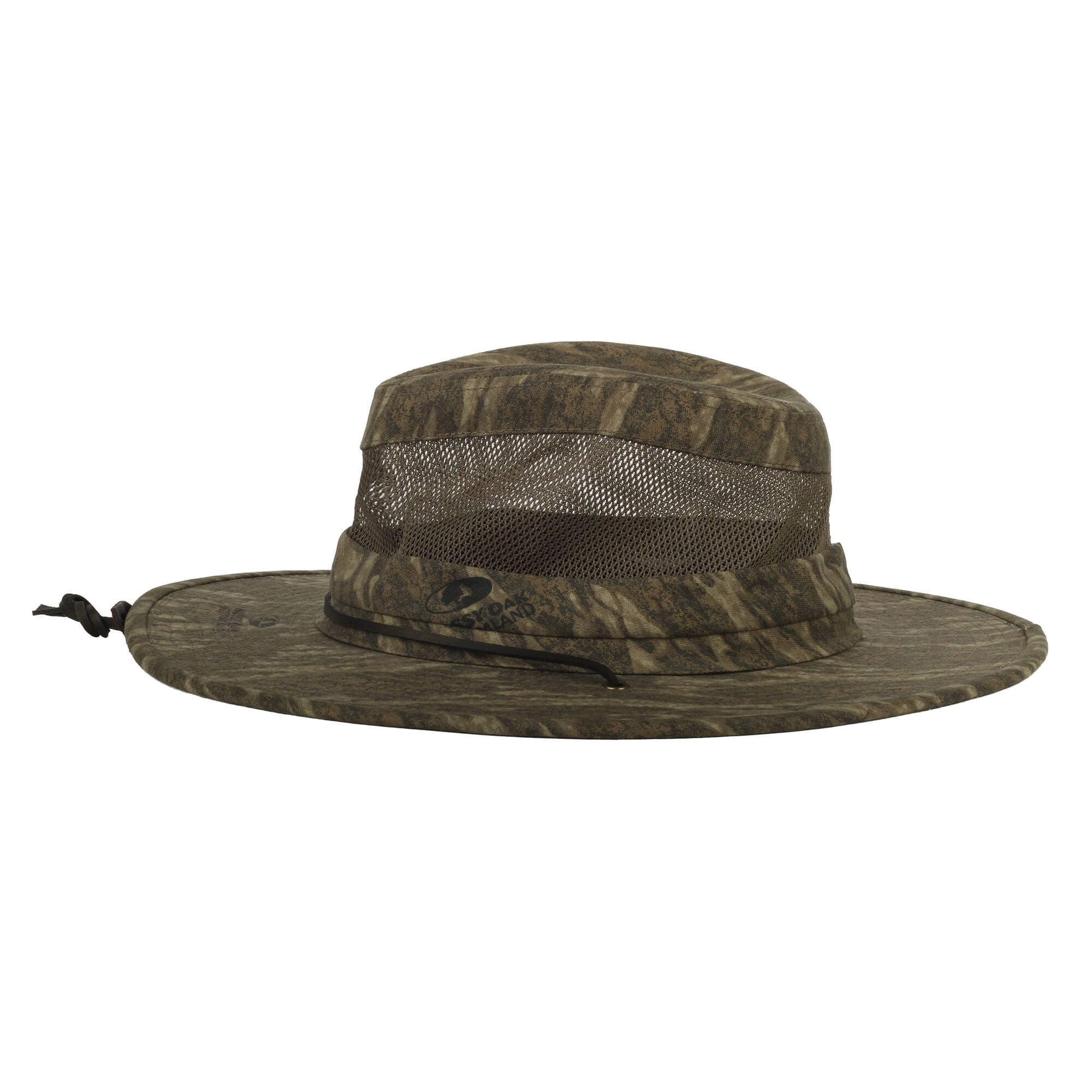 Mossy Oak® New Bottomland Camo Safari Hat – Wide Brim Mesh Crown, Adjustable, One Size