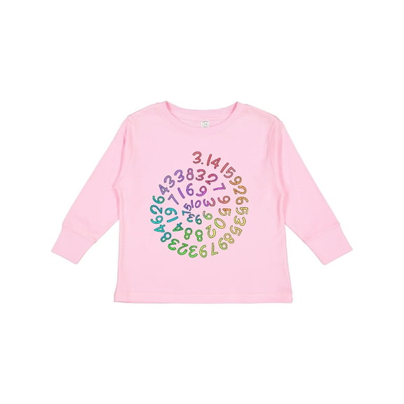 Inktastic Pi Day Pi Numerals in Rainbow Spiral Boys or Girls Long Sleeve Toddler T-Shirt