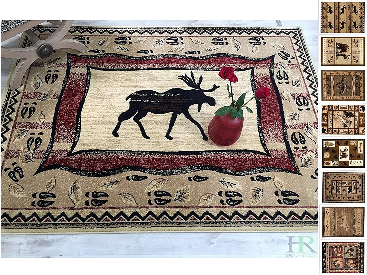 Handcraft Rugs Cabin Rug Lodge, Cabin Nature and Animals Area Rug