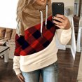 thumbnail image 2 of Pompotops Women Lattice Printed Pullover Hoodies Long Sleeve Drawstring Hooded Tops Sweatshirt, 2 of 5