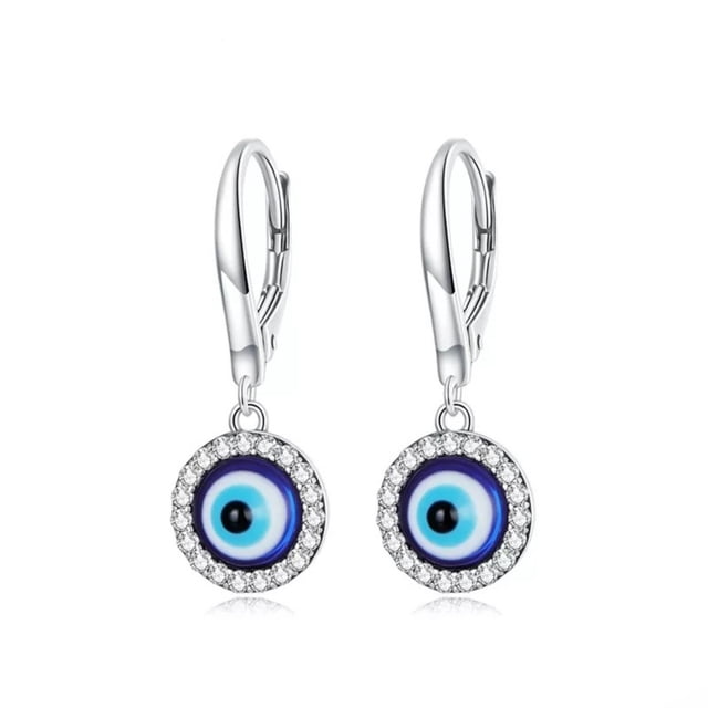 Anillo de plata 925 con forma de ojo turco con circonitas para mujer